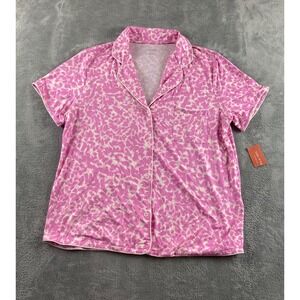 State of Day Intimates Pink Brush Strokes Modal Pajama Top NWT Large 100201152MS